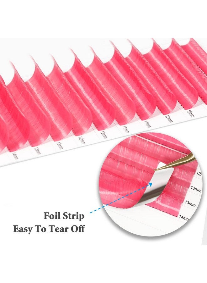 MERETON 12 Rows Colored Lash Extensions Pink 0.07Mm D Curl 815Mm Mixed Length Color Lashes Extension Individual Single Classic Eyelash Extensions - Image 4