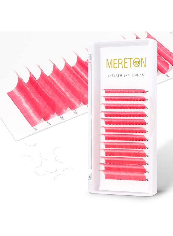 MERETON 12 Rows Colored Lash Extensions Pink 0.07Mm D Curl 815Mm Mixed Length Color Lashes Extension Individual Single Classic Eyelash Extensions - Image 1