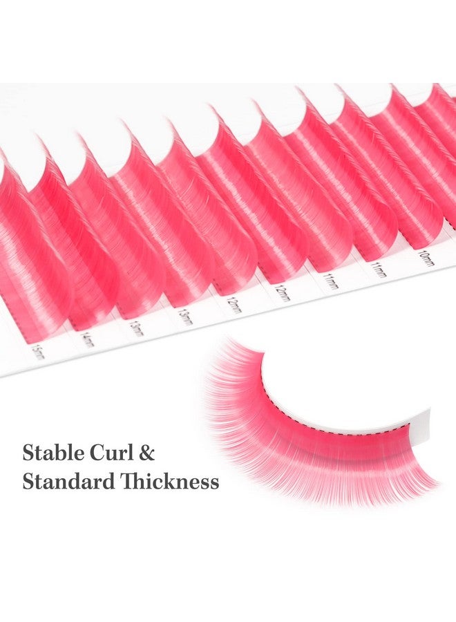MERETON 12 Rows Colored Lash Extensions Pink 0.07Mm D Curl 815Mm Mixed Length Color Lashes Extension Individual Single Classic Eyelash Extensions - Image 3
