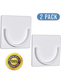 Premify Adhesive Shower Curtain Rod Tension Holder, 2 Pieces Adhesive Wall Mounted Shower Rods Holder Drill-Free Install, Adhesive Rod Mount Retainer, No Drilling, Not Include Shower Curtain Rod  - Image 2