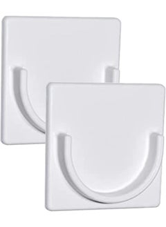 Premify Adhesive Shower Curtain Rod Tension Holder, 2 Pieces Adhesive Wall Mounted Shower Rods Holder Drill-Free Install, Adhesive Rod Mount Retainer, No Drilling, Not Include Shower Curtain Rod  - Image 1