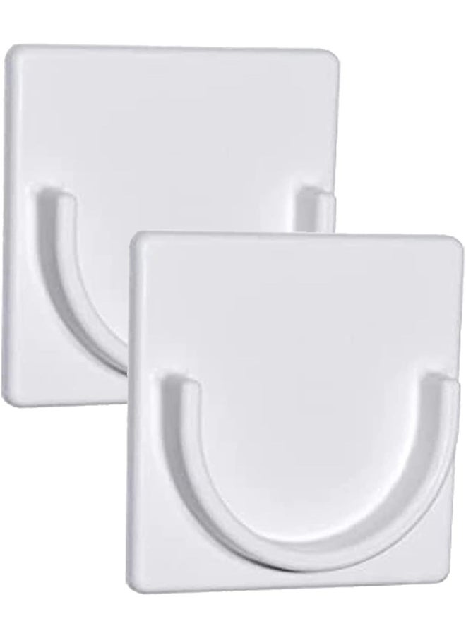 Premify Adhesive Shower Curtain Rod Tension Holder, 2 Pieces Adhesive Wall Mounted Shower Rods Holder Drill-Free Install, Adhesive Rod Mount Retainer, No Drilling, Not Include Shower Curtain Rod  - Image 1