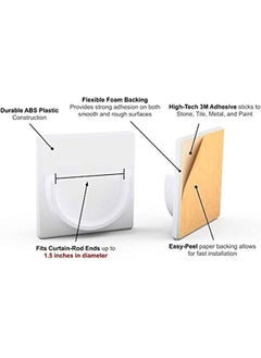 Premify Adhesive Shower Curtain Rod Tension Holder, 2 Pieces Adhesive Wall Mounted Shower Rods Holder Drill-Free Install, Adhesive Rod Mount Retainer, No Drilling, Not Include Shower Curtain Rod  - Image 4