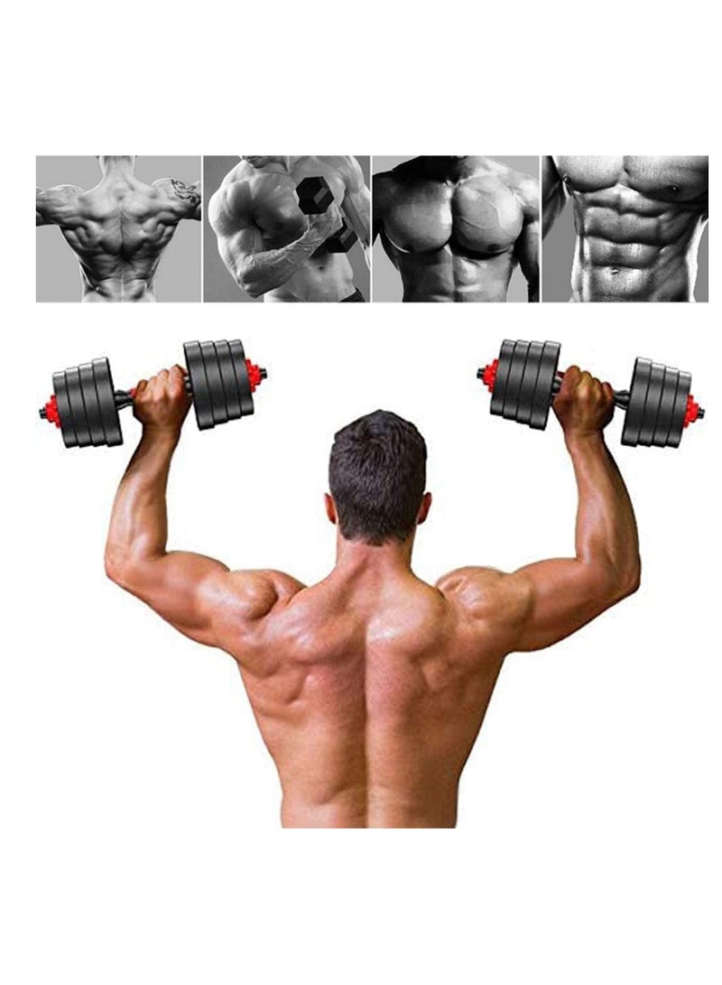 Spall 10/15/20/30kg Adjustable Weightlifting Dumbbells Set with Non-Slip Rod and Barbells for Home Gym Exercise - Image 5