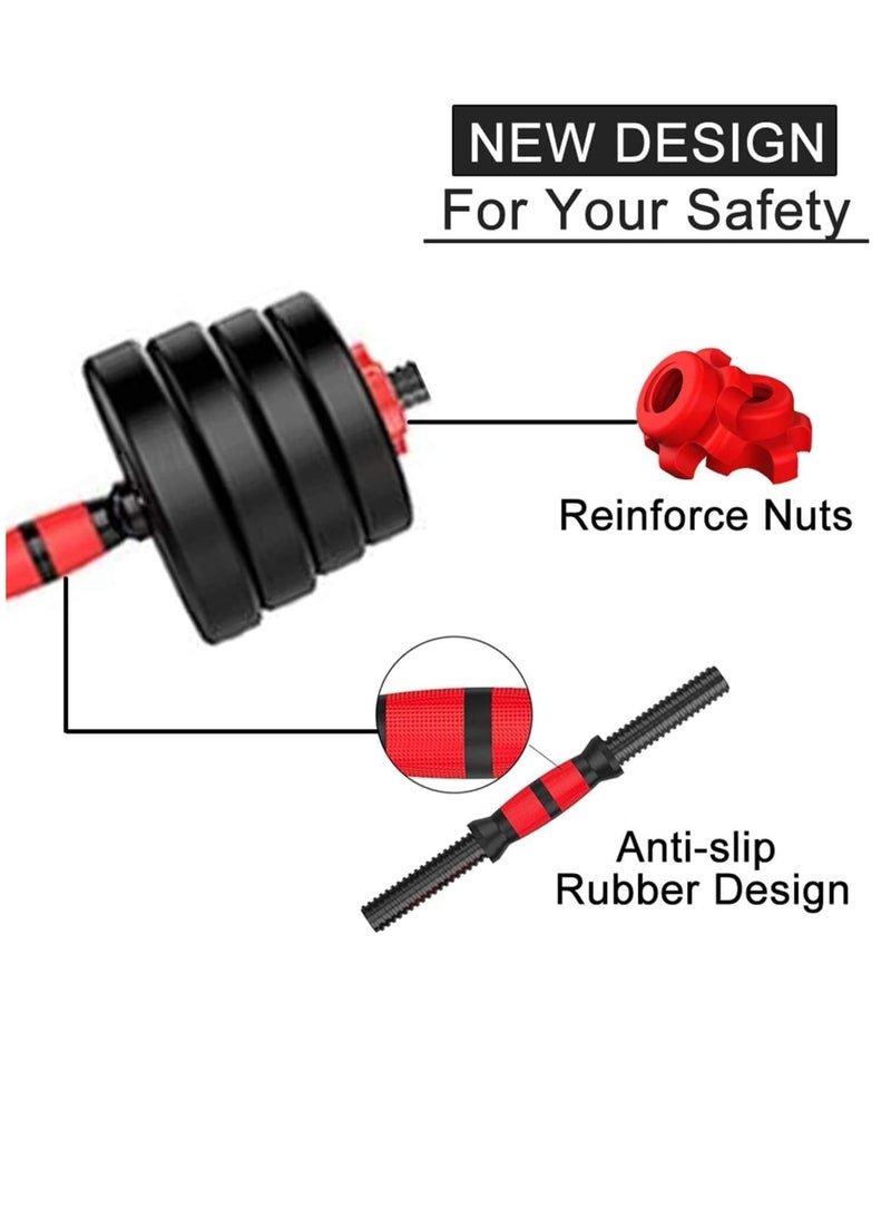 Spall 10/15/20/30kg Adjustable Weightlifting Dumbbells Set with Non-Slip Rod and Barbells for Home Gym Exercise - Image 4