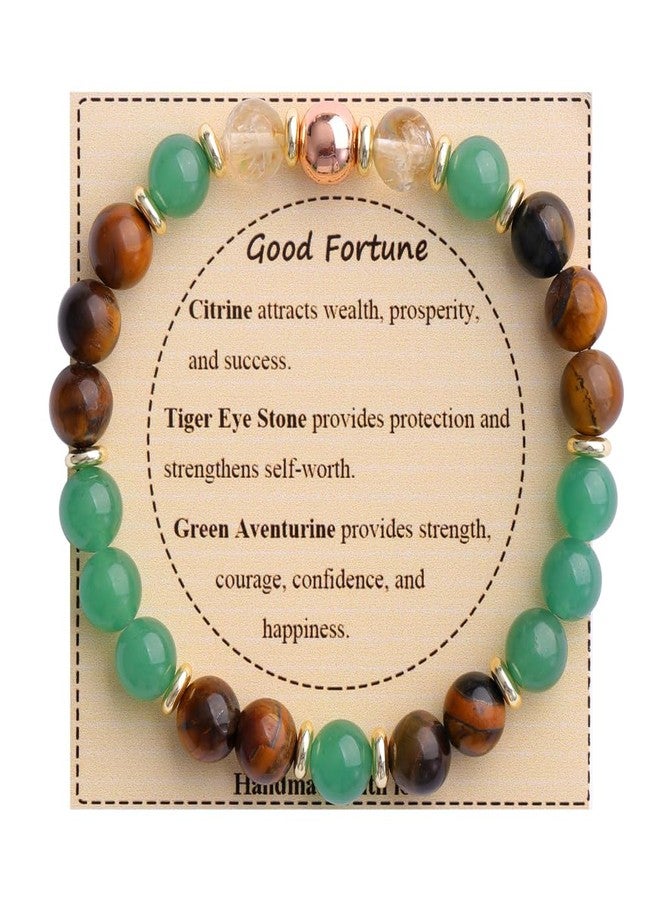 KSQS Healing Stone Bead Bracelet for Women, Natural Gemstones Balance Protection Bracelet, Spiritual Crystal Beads Bracelet Anxiety Relief with Meaning Card(#29) - Image 1