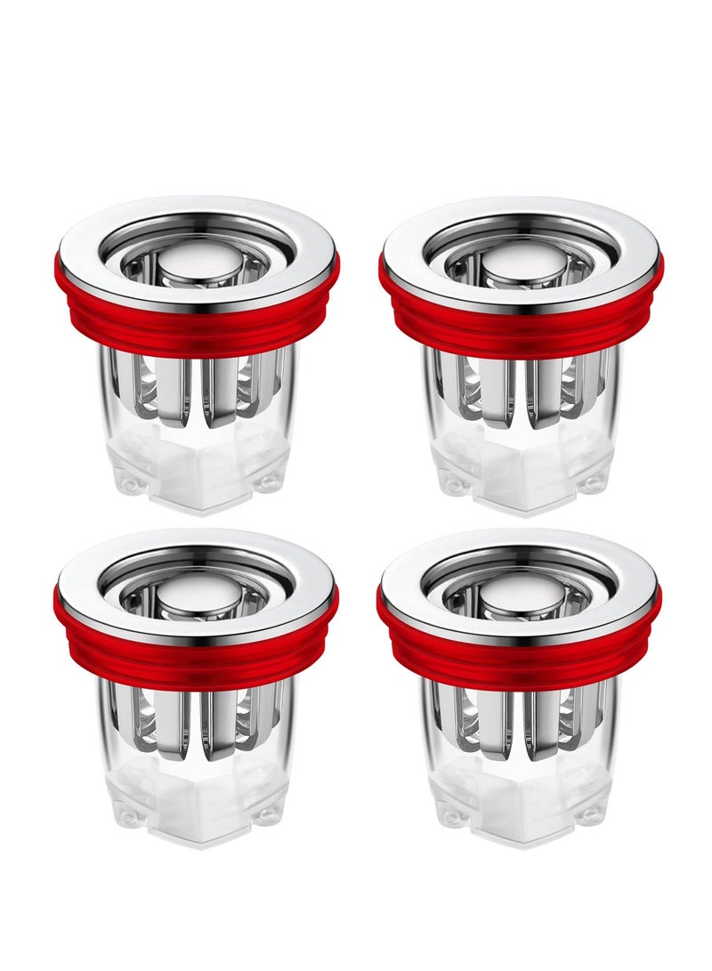 4 Pack Bathroom Sink Strainer, Anti-Odor Anti-Clog Sink Drain Strainer, Suitable for Kitchen Bathtub Sink Drains Anti Clogging Sink Drain Filter - Image 1