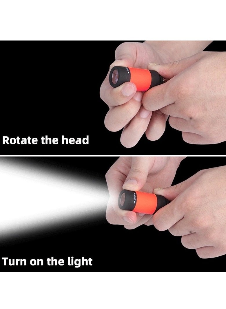 AROAQ Mini Keychain Flashlight, Usb Torch Rechargeable Colorful Led Flashlight, Portable Bright Flashlight Keychain, High-powered Keychain Lamp With Hook For Camping, (Yellow)  - Image 3