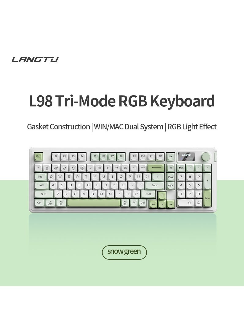 LANGTU - L98 Tri-Mode Bluetooth Wired Wireless Keyboard E-sports Game Office Silent Film Keyboard Mechanical Gamer Keyboard - Image 1