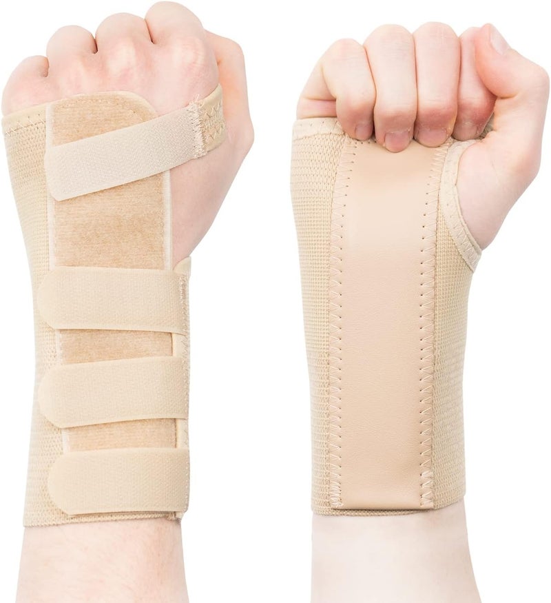 Actesso TriWeave Wrist Support Splint Brace Relieves Pain from Carpal Tunnel Fractures Sprains and Joint Pain Beige Medium Left - Image 1