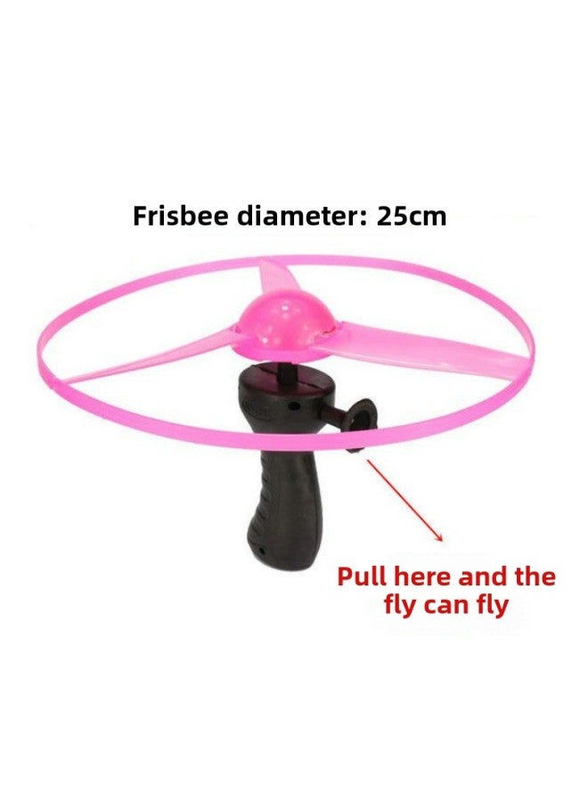 Pull Wire Flying Saucer Luminous Flying Saucer UFO Large Frisbee Pull Wire Flash Toy Flash Frisbee Children's Toy Wholesale-Color:Luminous Hand Push UFO - Image 4