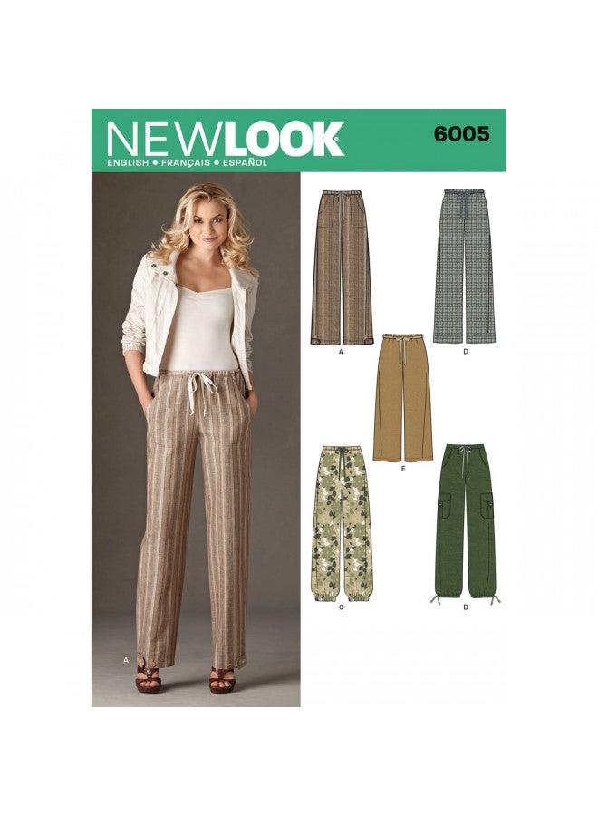 New Look Sewing Pattern 6005 Misses' Pants, Size A (10-12-14-16-18-20-22), White - Image 1