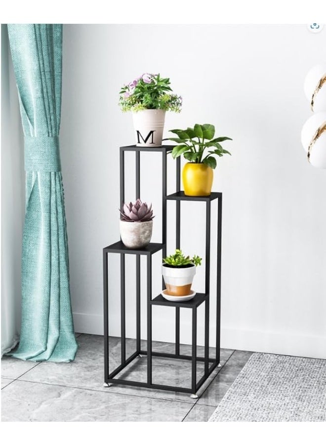 YINZUO YINZUO Marble Top Flower Stand with Welded Metal Frame – No Assembly Required Display Pedestal for Home Décor, Plant Stand, Natural White Marble, 4 Colors, 3 Sizes - Image 1