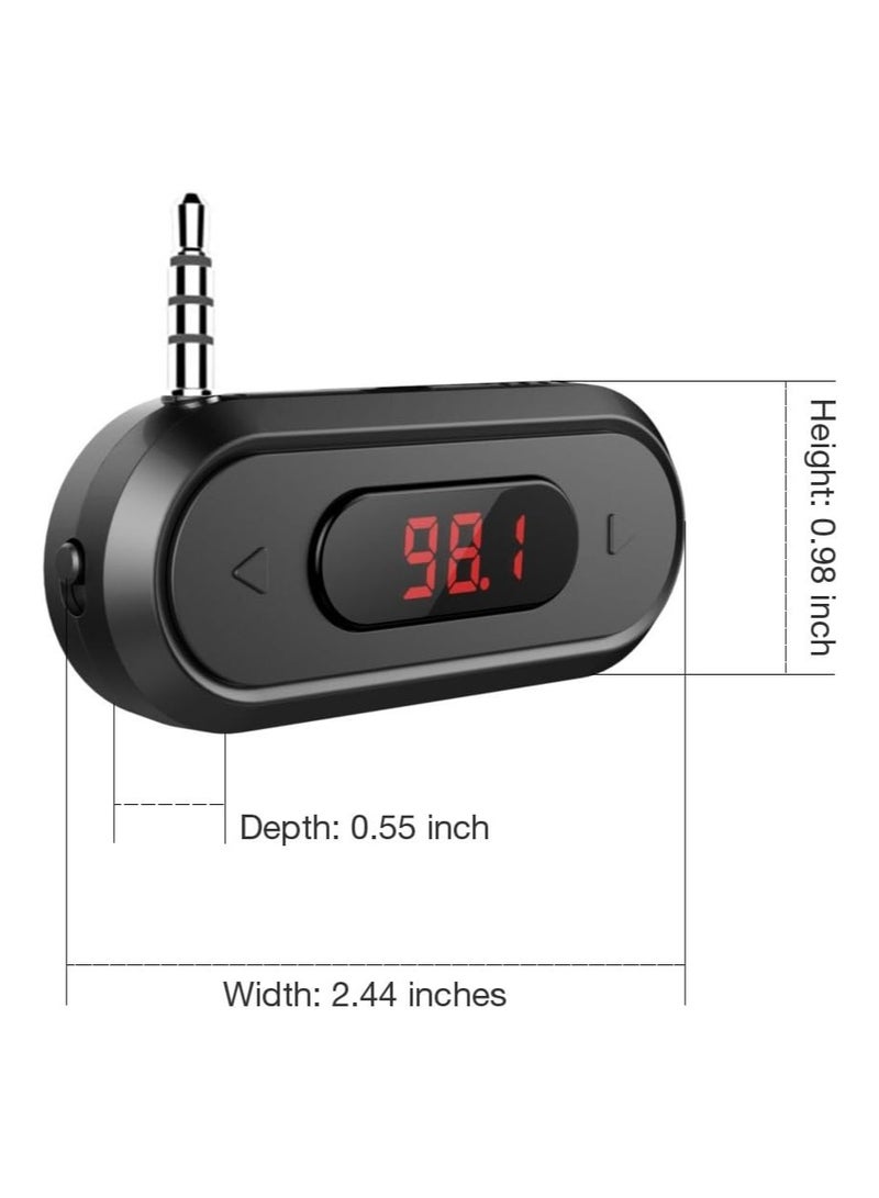 FM Transmitter, 3.5mm FM Transmitter Hands-Free Calling Wireless Radio Car Kit, Compatible with iPhone, iPad, iPod, Samsung, HTC, MP3, MP4 and Most Devices with 3.5mm Audio Jack - Image 5