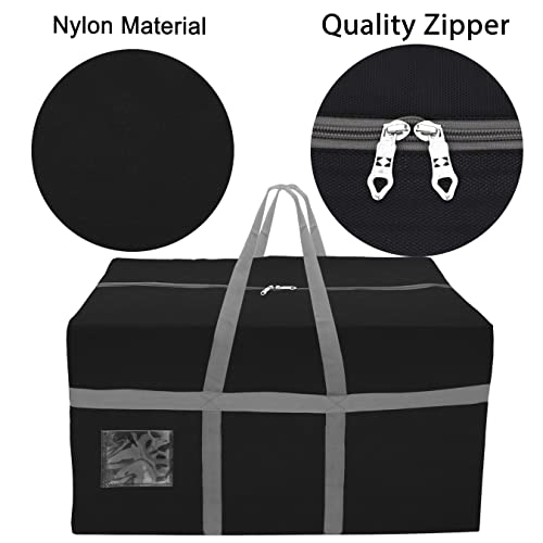 SNDIA Extra Large 128 L Nylon Moisture Proof Multipurpose Heavy Duty Storage Bag for Toys/Stationery/Blankets/Clothes/Moving Bags With Strong Reinforced Handles Rectangular (Black,80x40x40 cm) - Image 4
