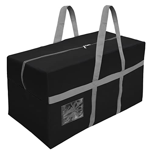 SNDIA Extra Large 128 L Nylon Moisture Proof Multipurpose Heavy Duty Storage Bag for Toys/Stationery/Blankets/Clothes/Moving Bags With Strong Reinforced Handles Rectangular (Black,80x40x40 cm) - Image 1