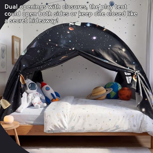 Sherilyn Full Bed Toddler Canopy Tent, Kids Indoor Canopy Privacy Space Sleeping Playhouse Blackout Bunk Bed Tents Full Size (Galaxy Tent) for Boys Girl Birthday House Gift - Image 4