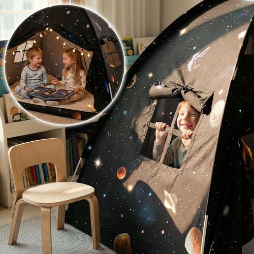 Sherilyn Full Bed Toddler Canopy Tent, Kids Indoor Canopy Privacy Space Sleeping Playhouse Blackout Bunk Bed Tents Full Size (Galaxy Tent) for Boys Girl Birthday House Gift - Image 3