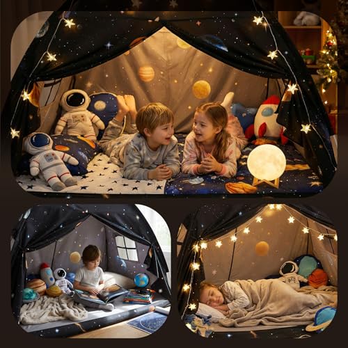 Sherilyn Full Bed Toddler Canopy Tent, Kids Indoor Canopy Privacy Space Sleeping Playhouse Blackout Bunk Bed Tents Full Size (Galaxy Tent) for Boys Girl Birthday House Gift - Image 2