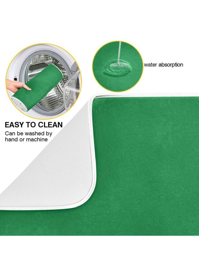 Dussdil Green Dish Drying Mat for Kitchen Counter 16 x 18 Inch Absorbent Microfiber Patrick Day Dry Dishes Rack Mats Drainer Mat Dish Drying Pad for Countertops Decor - Image 5