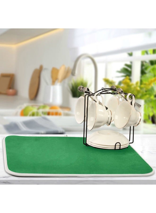 Dussdil Green Dish Drying Mat for Kitchen Counter 16 x 18 Inch Absorbent Microfiber Patrick Day Dry Dishes Rack Mats Drainer Mat Dish Drying Pad for Countertops Decor - Image 2
