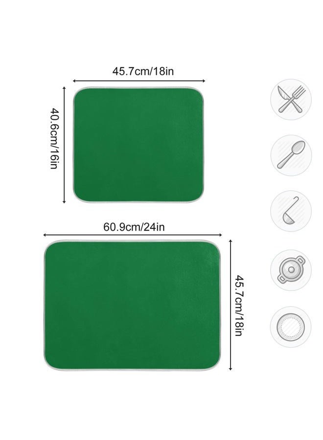 Dussdil Green Dish Drying Mat for Kitchen Counter 16 x 18 Inch Absorbent Microfiber Patrick Day Dry Dishes Rack Mats Drainer Mat Dish Drying Pad for Countertops Decor - Image 3