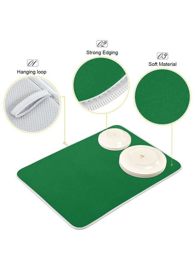 Dussdil Green Dish Drying Mat for Kitchen Counter 16 x 18 Inch Absorbent Microfiber Patrick Day Dry Dishes Rack Mats Drainer Mat Dish Drying Pad for Countertops Decor - Image 4
