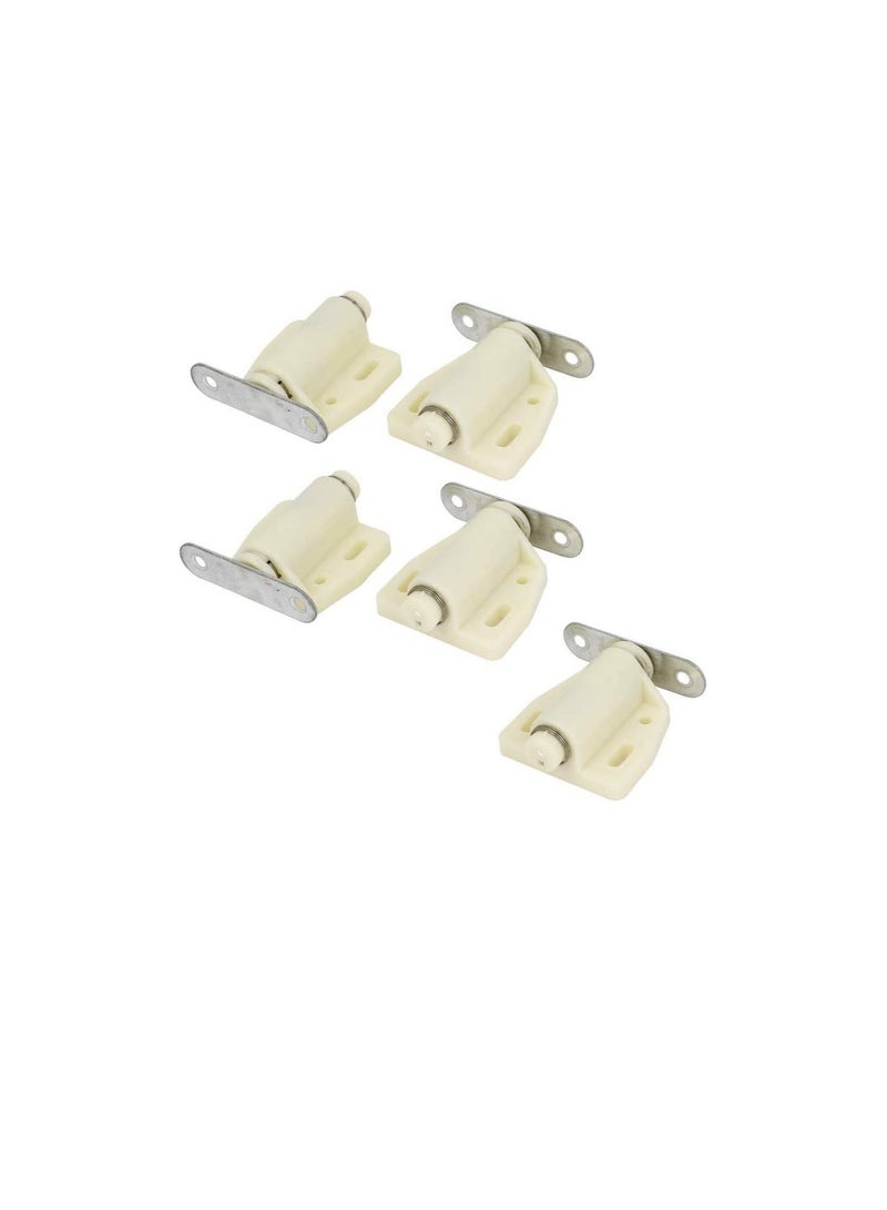 Magnetic Door Catcher Cabinet Closet Catches with SS Screws for Home Kitchen Bathroom Office Furniture (Single White, Pack of 5) - Image 1