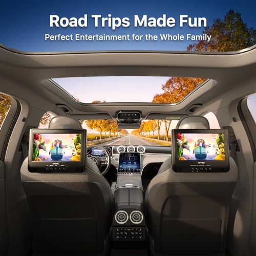 OTIC 101 Dual Car DVD Player Portable DVD Player for Car Headrest Dual Screen with Remote 5 Hours Rechargeable Battery Last Memory All Region Travel Support DVDCDUSBSD Card - Image 3