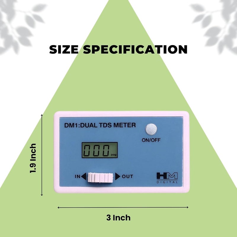HM Digital DM-1 In-Line Dual TDS Monitor with 0-9990 ppm Range and 2% Readout Accuracy - Image 3