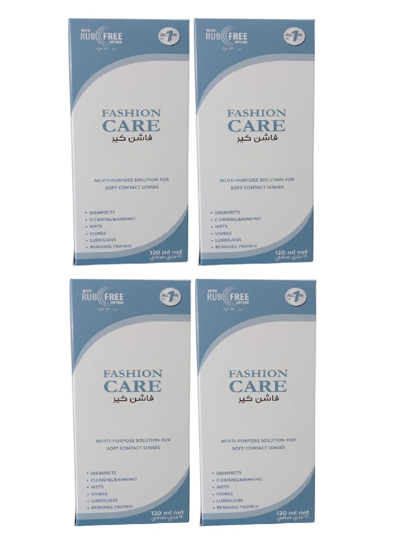 Fashion Care Pack Of 4 Pieces Multi-Purpose Solution For Soft Contact Lense 4X120ml  - Image 1