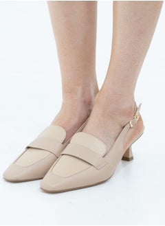 LAMARAPARIS Matilda moc PU sling back on a 6cm heel nude  - Image 2