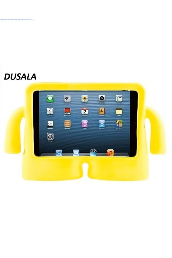 DUSALA Kids Shock‑Proof EVA Case with Handle & Stand for iPad Air Air 2 9.7 Bright Durable Cover(Yellow)