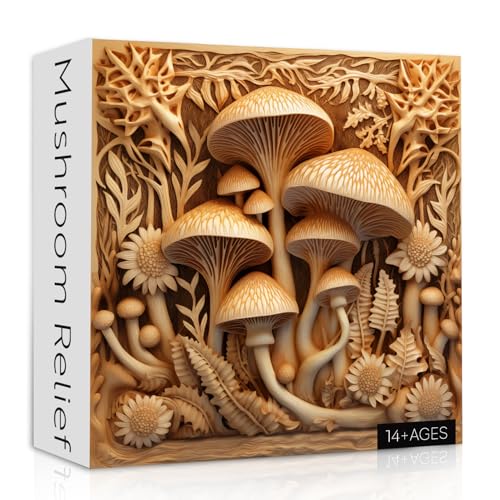 PPuzzling Vintage Mushroom Puzzles for Adults 1000 Pieces Impossible Nature Fungi Plant Art Puzzle Challenging Autostereoscopy Forest Jigsaw Puzzle as Mushroom Wall Art - Image 5