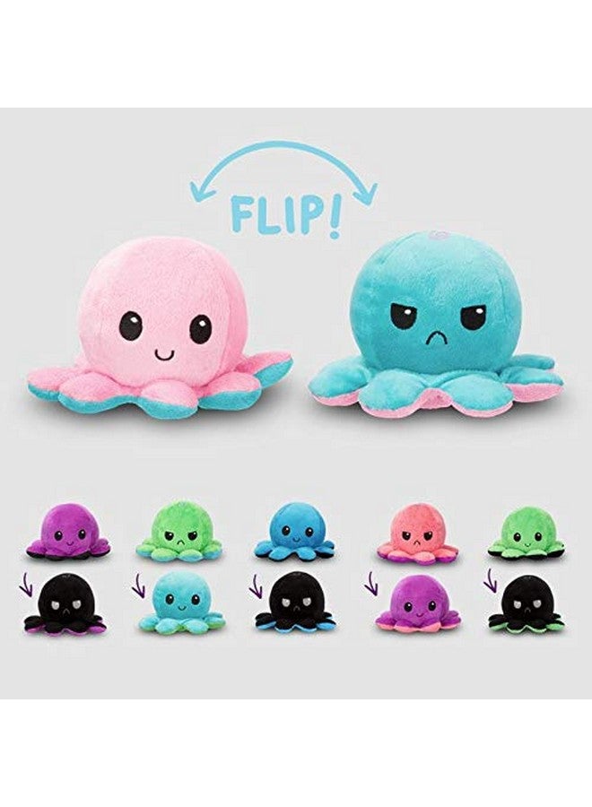 TeeTurtle - The Original Reversible Octopus Plushie - Green + Aqua - Cute Sensory Fidget Stuffed Animals That Show Your Mood - Image 2
