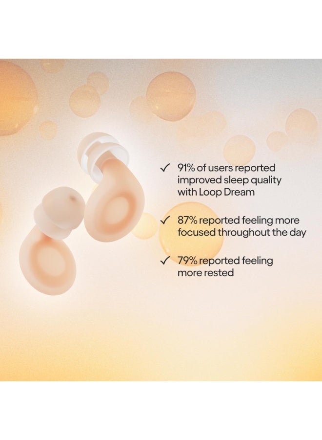 Loop Dream – Silicone/Memory Foam Earplugs Comfortable Ear Plugs for Muffling Snoring & Sleeping | Customized Fit | 27dB (SNR) Noise Reduction - Image 4