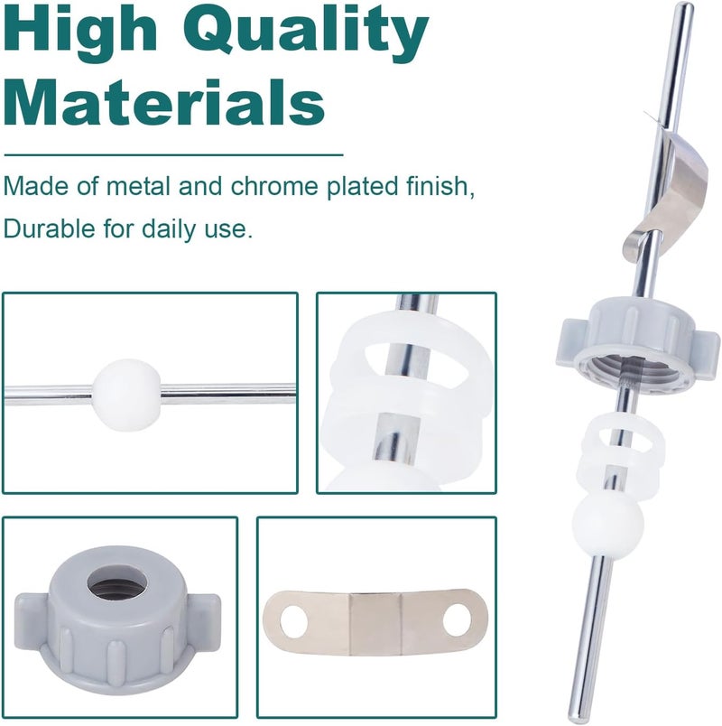 FullMayPro Lavatory Pop-Up Center Piece Assembly,Pop-Up Drain Repair Kit,Fits Most Popular Brands,Replacement Bathroom Sink Pivot Rod,15MM Ball, Chrome（2PCS） - Image 5