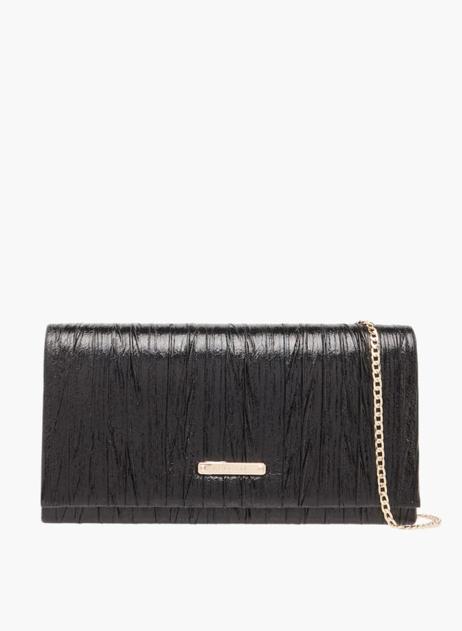 Celeste Women's CelesteTextured Clutch with Detachable Chain Strap and Flap Closure  - Image 1