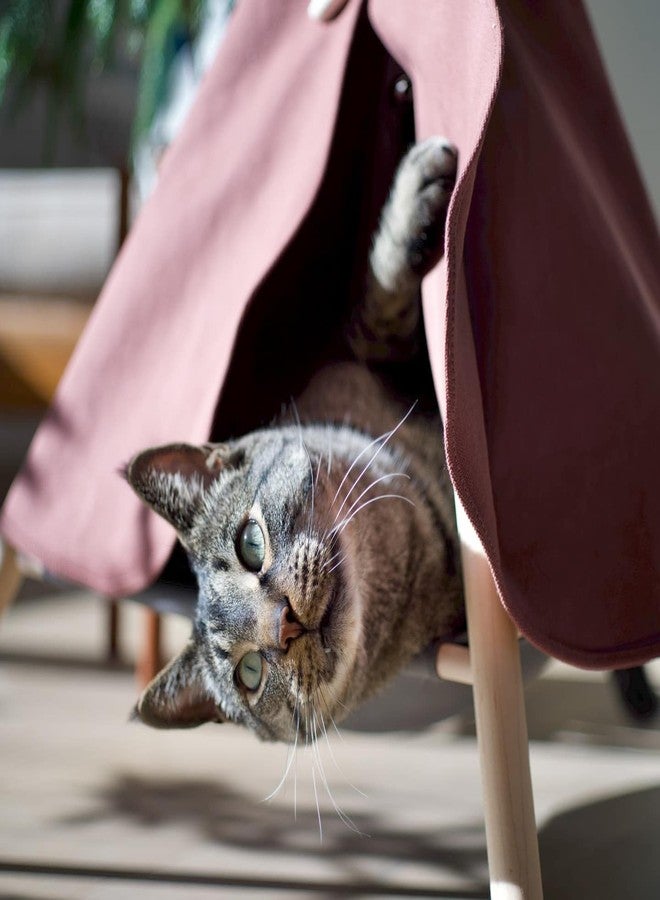 Cat Tent - Cute Cat Teepee with Fabric Cat Bed - Funny Teepee Tent for Small Cats and Dogs - Durable Wood and Soft Wool Pet Tent for Indoor Pets - Cat and Dog Houses for Small Dogs and Pets (Matcha) - Image 3