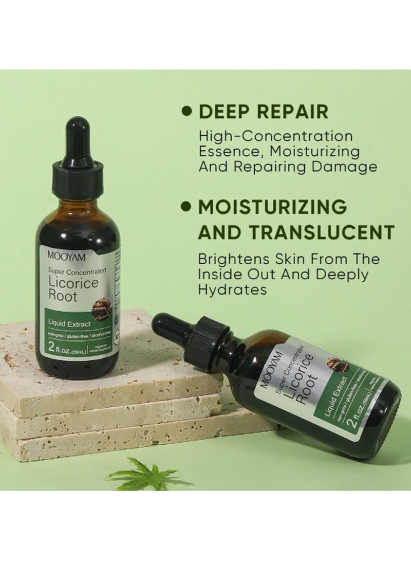 MOOYAM Licorice Root Serum for Face, Hydrating Even Skin Tone Serum Anti Wrinkle Minimizes Fine Lines Removes Acnes Firming and Strengthening Skin Care Glow Skin Corrector for Face - Lightweight Formula 59ML  - Image 4