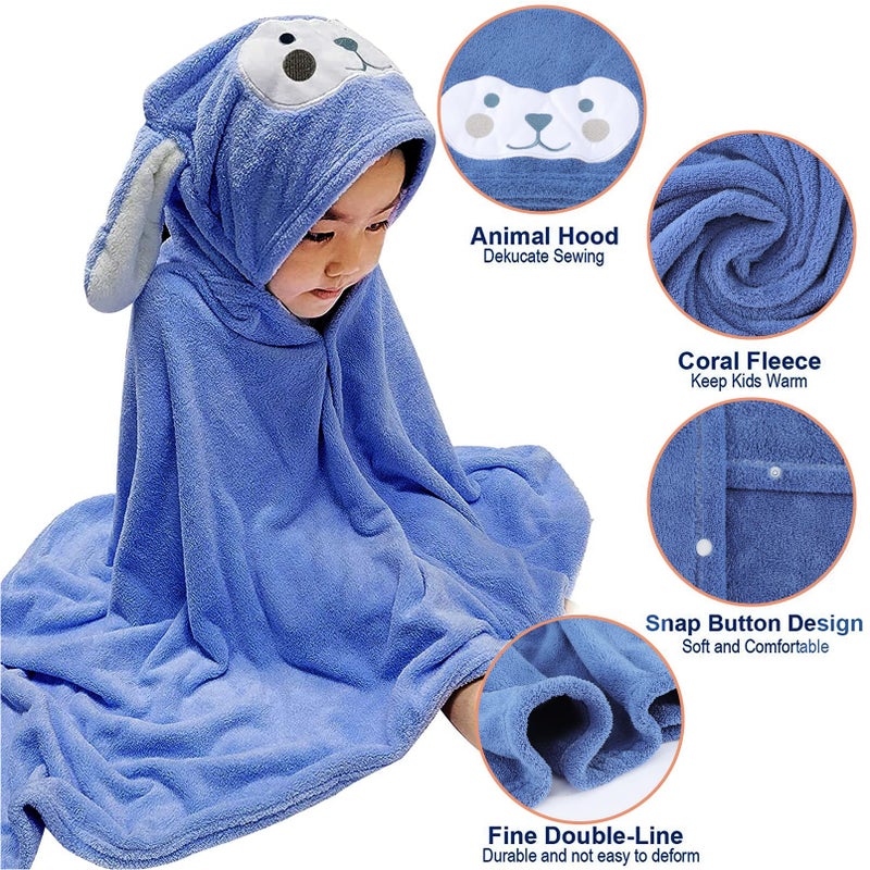 Visen Premium Hooded Towel for Kids,-28Ã—55 INCH Large Size Kids Bath Towel,Ultra Soft Hooded Towel Wrap for Boys Girls, Highly Absorbent Bathrobe Blanket Gifts for Toddlers Shower (Navy Blue) - Image 3