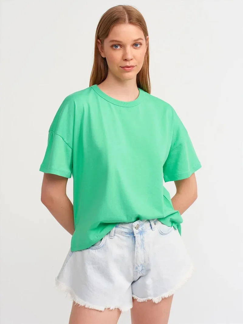 ديلفين DILVIN Oversized Cotton Crew Neck T-Shirt
