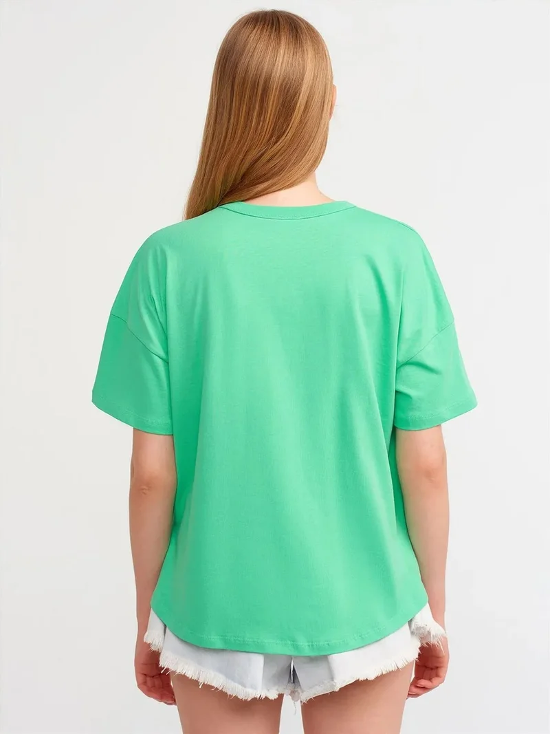 ديلفين DILVIN Oversized Cotton Crew Neck T-Shirt
