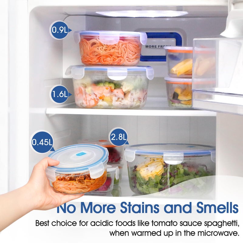 NUTRIUPS 54OZ/1600ml Glass Meal Prep Containers with Lids, Food Storage Containers, Round Airtight Food Storage Container - Image 5