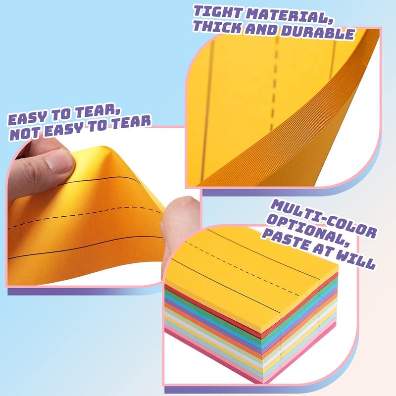 Tudomro 300 Sheets Colored Sentence Strips Teacher Supplies Ruled Bright Sentence Strips for Classroom School Office, 12 Colors, 12 x 3 Inch, 12 Pack - Image 2
