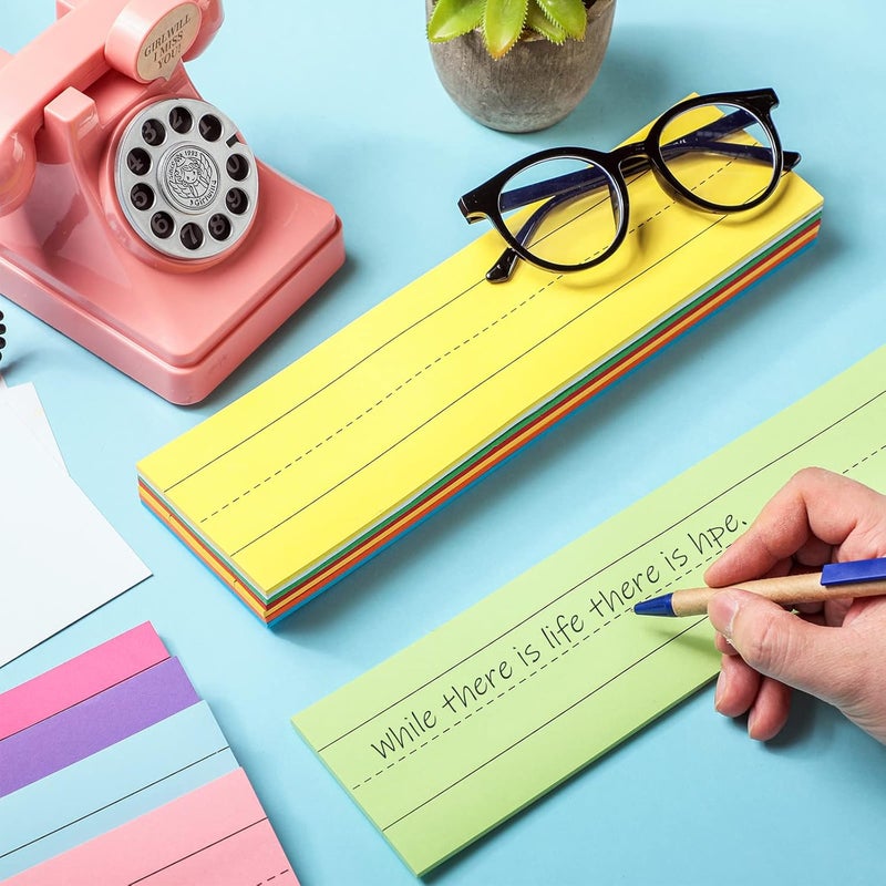 Tudomro 300 Sheets Colored Sentence Strips Teacher Supplies Ruled Bright Sentence Strips for Classroom School Office, 12 Colors, 12 x 3 Inch, 12 Pack - Image 5