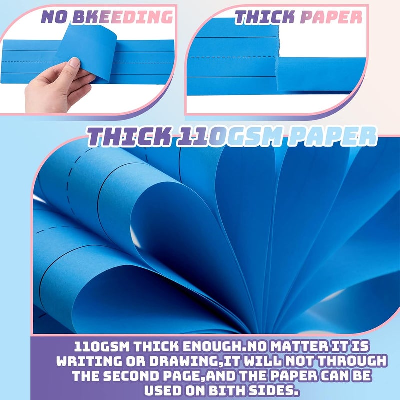 Tudomro 300 Sheets Colored Sentence Strips Teacher Supplies Ruled Bright Sentence Strips for Classroom School Office, 12 Colors, 12 x 3 Inch, 12 Pack - Image 3