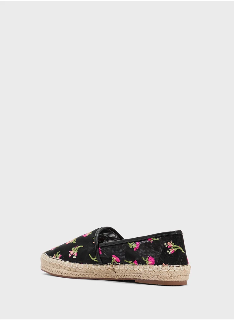 جينجر Floral Mesh Espadrille