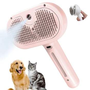 Yadava Self Cleaning Slicker Pet Grooming Brush Pet Cleaning Tool Suitable for All Pets Dog Comb, Dog & Cat Accessories, Dog Hair Brush, Cat Comb, Pet Brush, Self Cleaning Slicker Brush Oval Shape (Pack of 1) (Peach) - Image 1