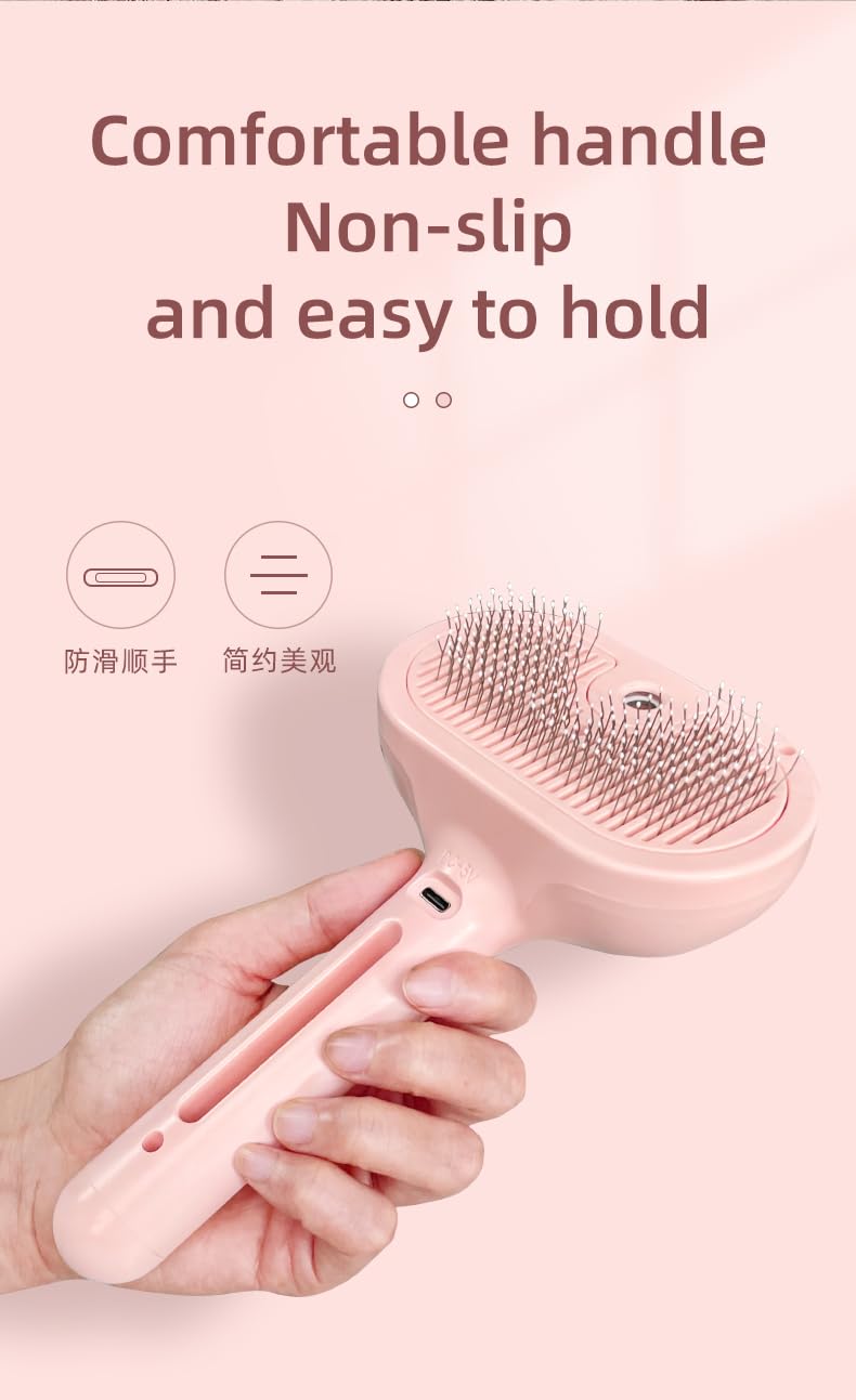 Yadava Self Cleaning Slicker Pet Grooming Brush Pet Cleaning Tool Suitable for All Pets Dog Comb, Dog & Cat Accessories, Dog Hair Brush, Cat Comb, Pet Brush, Self Cleaning Slicker Brush Oval Shape (Pack of 1) (Peach) - Image 5